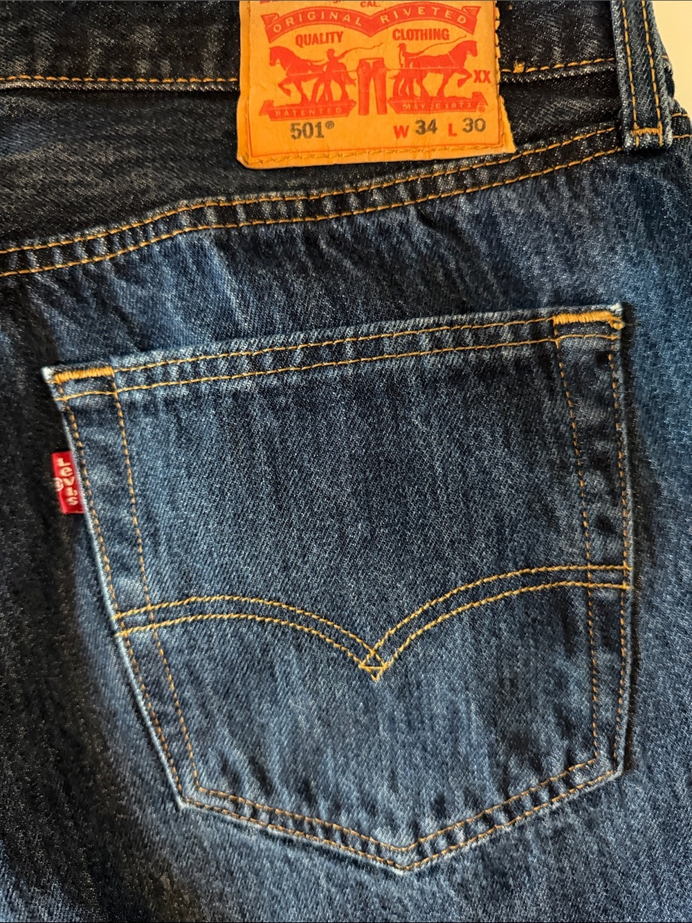 Levi's 501 Men's Relaxed Dark Blue Denim Jeans